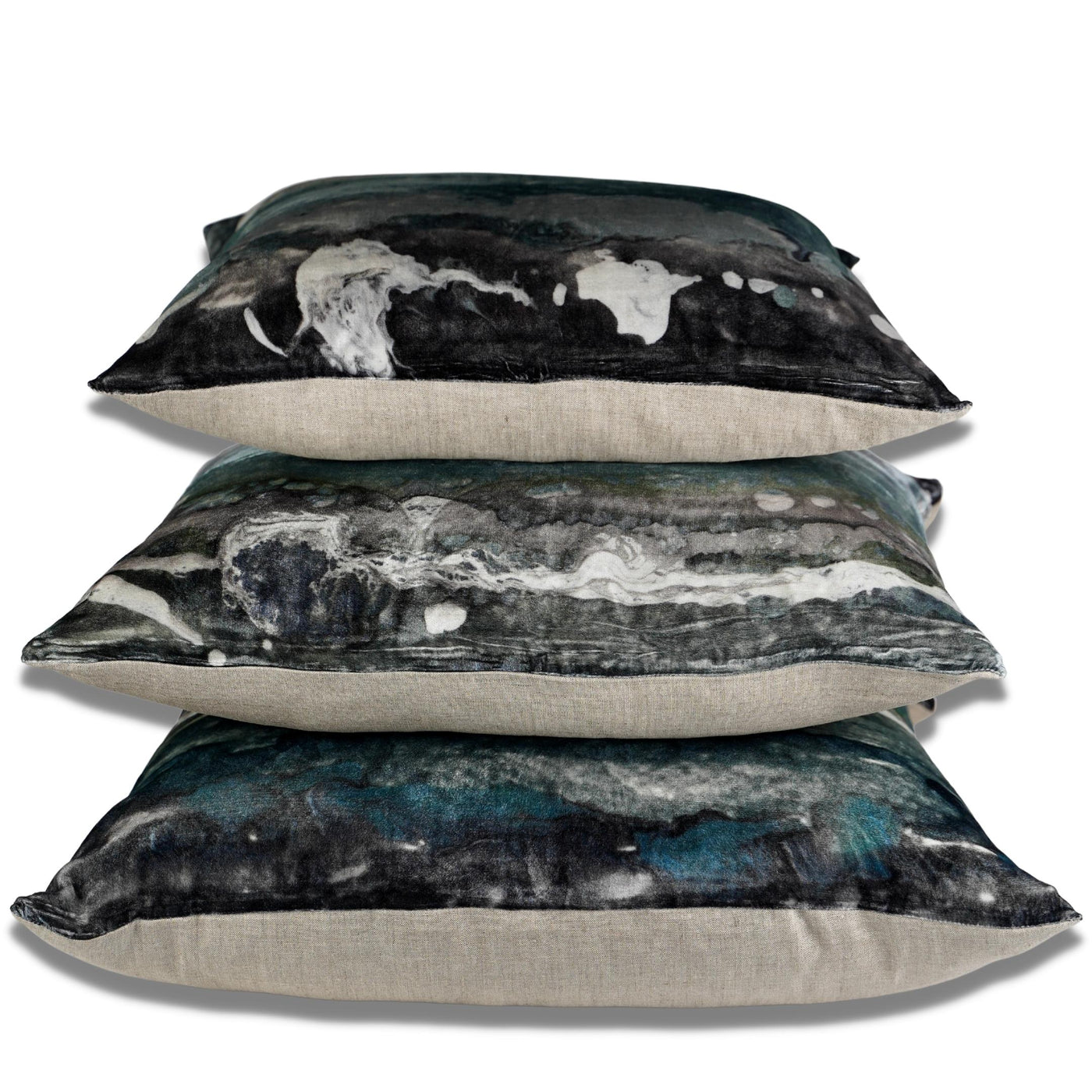 Paua Velvet & Linen cushion covers