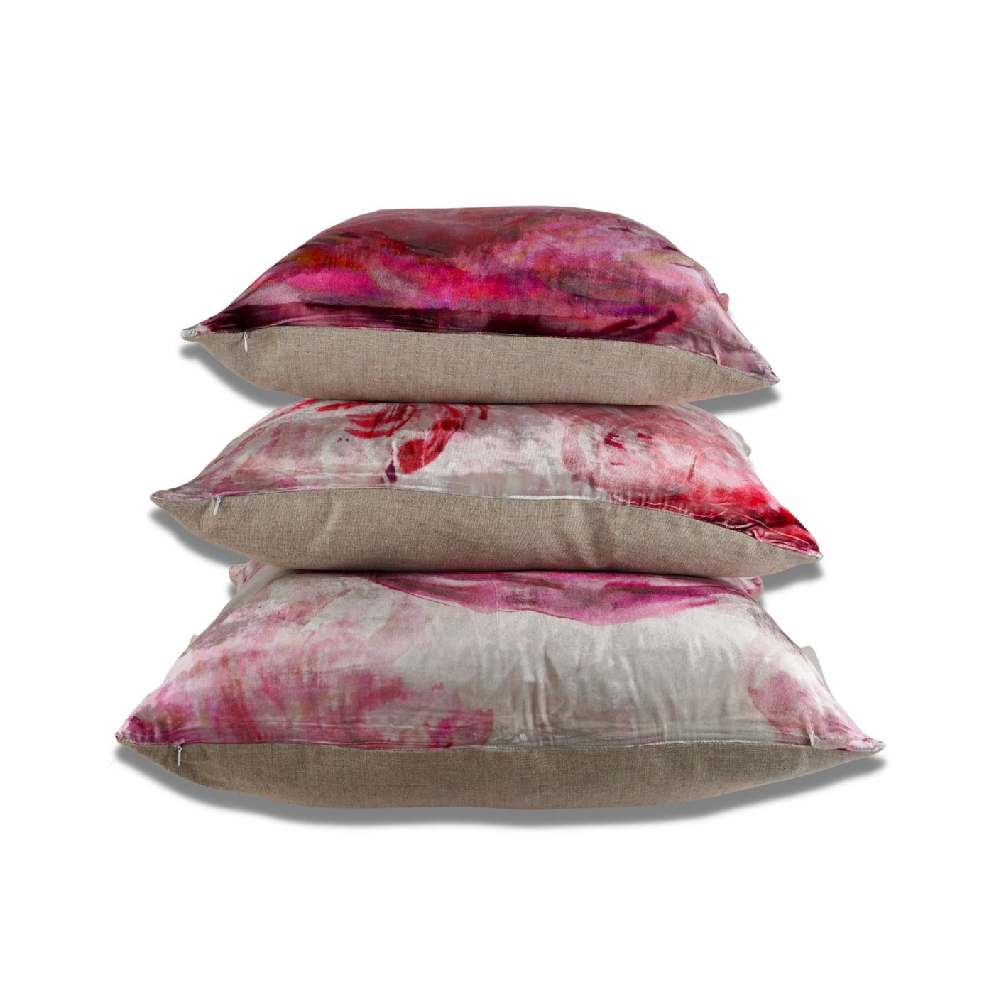 Peonies velvet & linen cushion covers