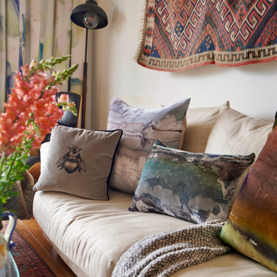 Paua Velvet & Linen cushion covers